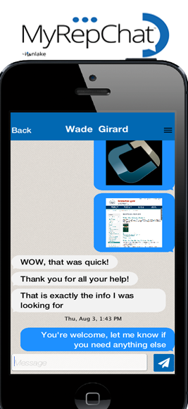 MyRepChat business texting interface used with Patrina archiving
